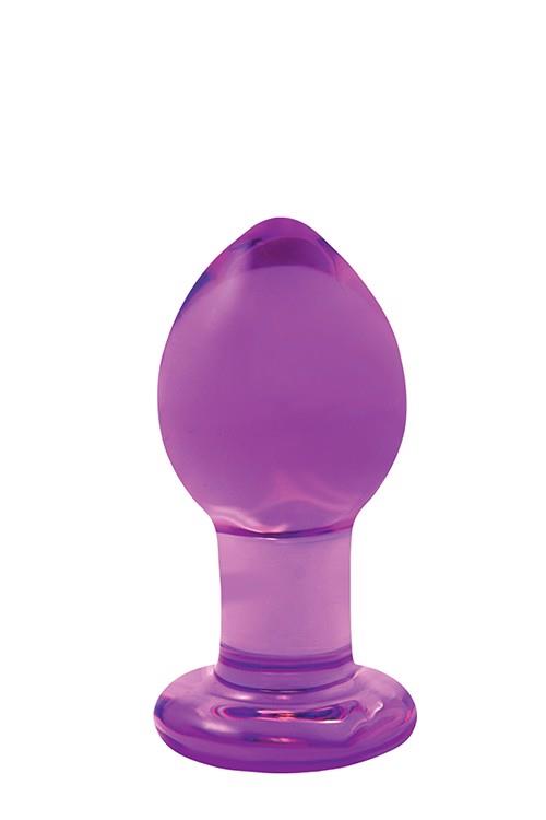 Szklany korek analny Crystal Medium – XL, fioletowy — zdjęcie 1
