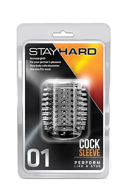 Nakładka na penisa Stay Hard 01 - przezroczysta, z wypustkami — zdjęcie 4