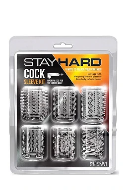 Nakładka Stay Hard - zestaw TPE, przezroczysta, teksturowana