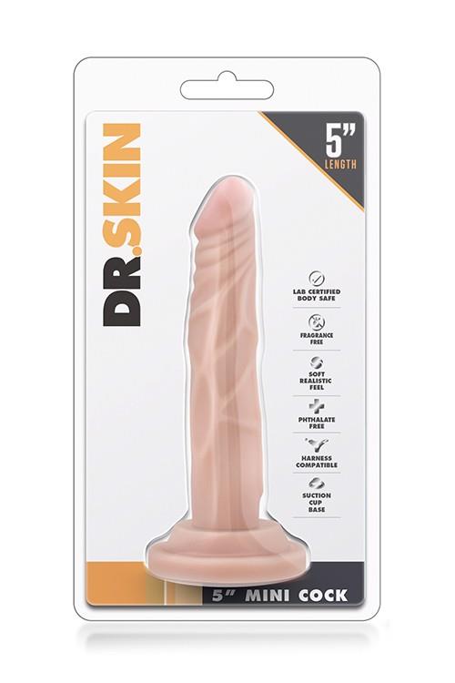 Dildo Dr. Skin 5 Inch Mini Cock – żyłkowane, z przyssawką — zdjęcie 1