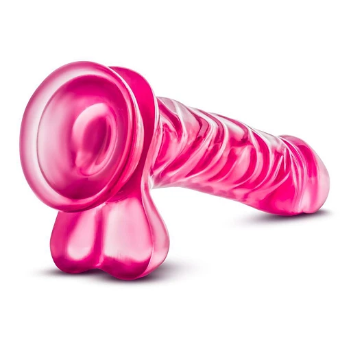 Dildo Basic 8 – różowe, PVC, przyssawka — zdjęcie 4