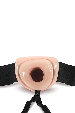 Strap-on wydrążony Dr. Skin 19 cm – elastyczne pasy