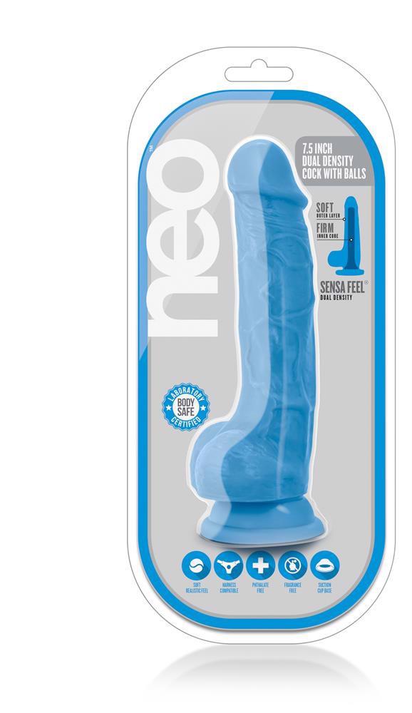 Dildo Neo 7.5 – dwuwarstwowe, z jądrami i przyssawką — zdjęcie 1