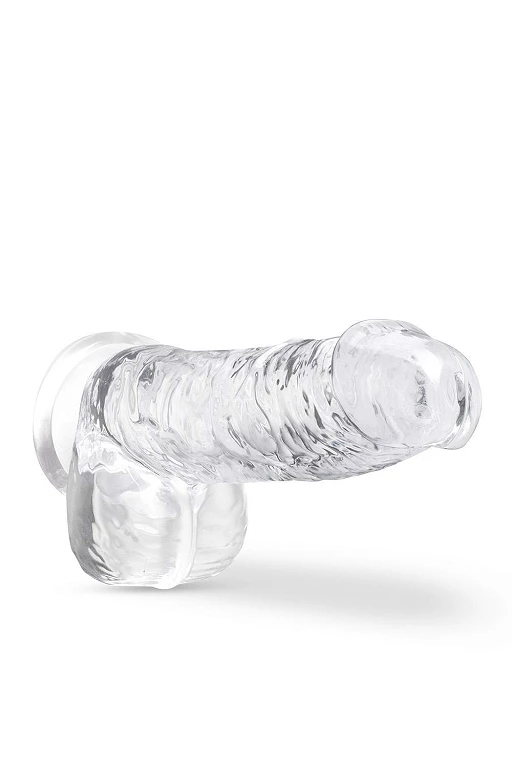 Dildo Naturally Yours 6" – TPE, przezroczyste, z przyssawką — zdjęcie 3