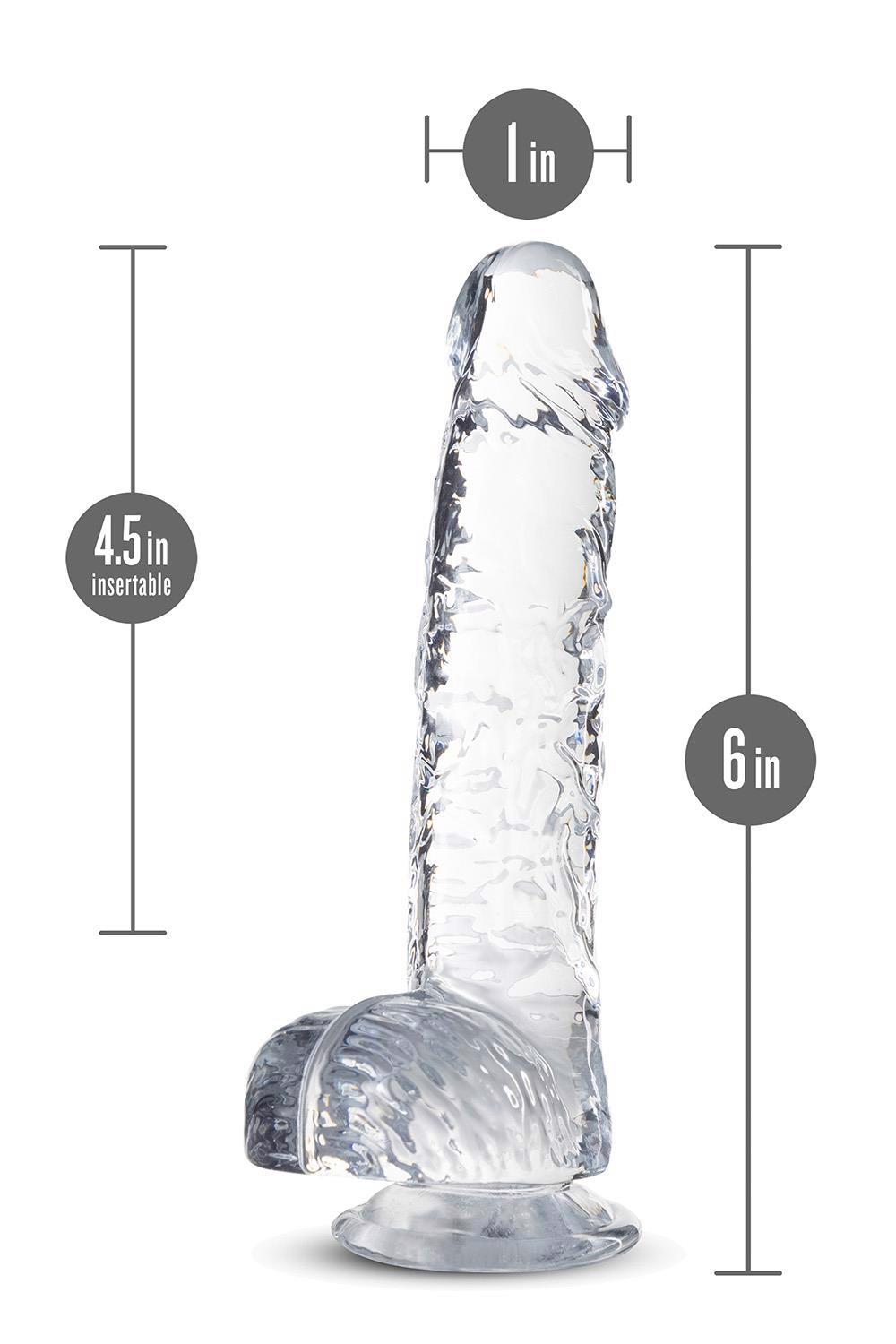 Dildo Naturally Yours 6" – TPE, przezroczyste, z przyssawką — zdjęcie 4