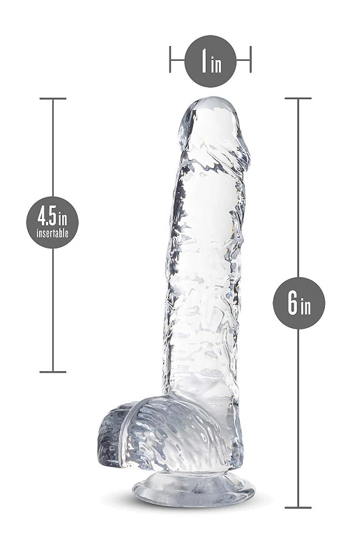 Dildo Naturally Yours 6" – TPE, przezroczyste, z przyssawką — zdjęcie 4