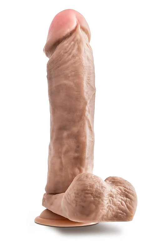 Dildo Mr. Magic 9″ z jądrami – przyssawka, beżowe