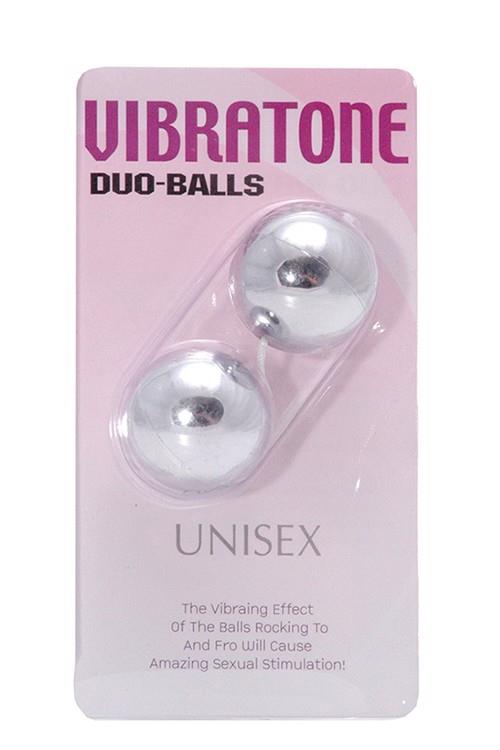 Kulki gejszy Vibratone Duo Balls – srebrne, gładkie — zdjęcie 1
