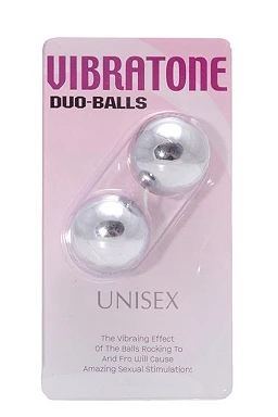Kulki gejszy Vibratone Duo Balls – srebrne, gładkie