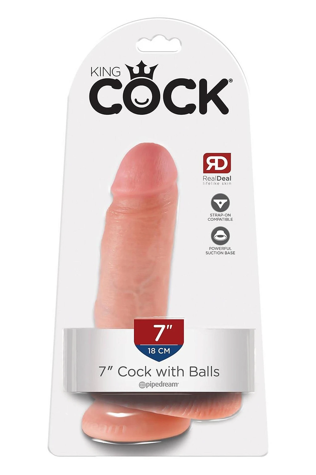 Dildo King Cock 7" z jądrami – realistyczne, z przyssawką — zdjęcie 5