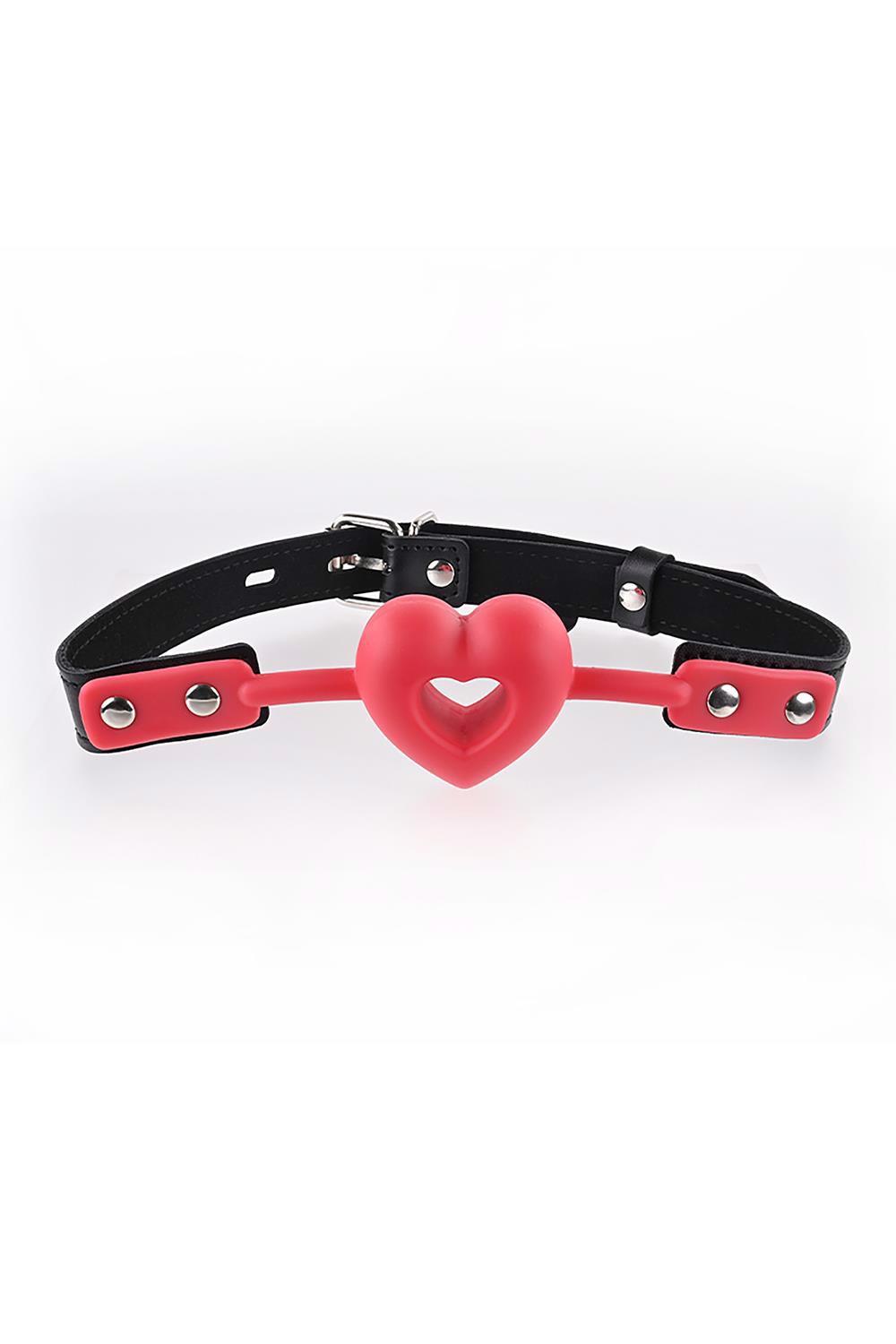 Knebel z serduszkową kuleczką – oddychający, regulowany — zdjęcie 2
