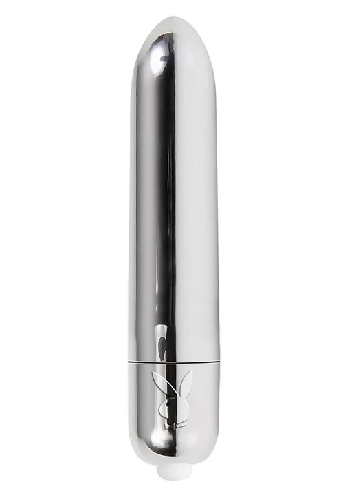 Wibrator bullet – model Playboy, 10 trybów, srebrny