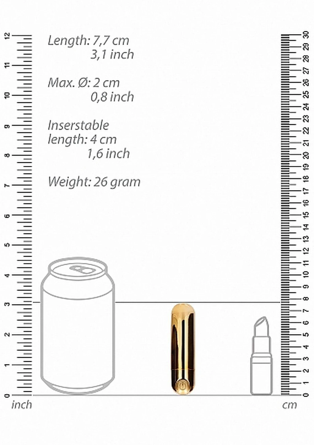 Wibrator mini Bullet 10-speed – złoty, ładowany USB — zdjęcie 9