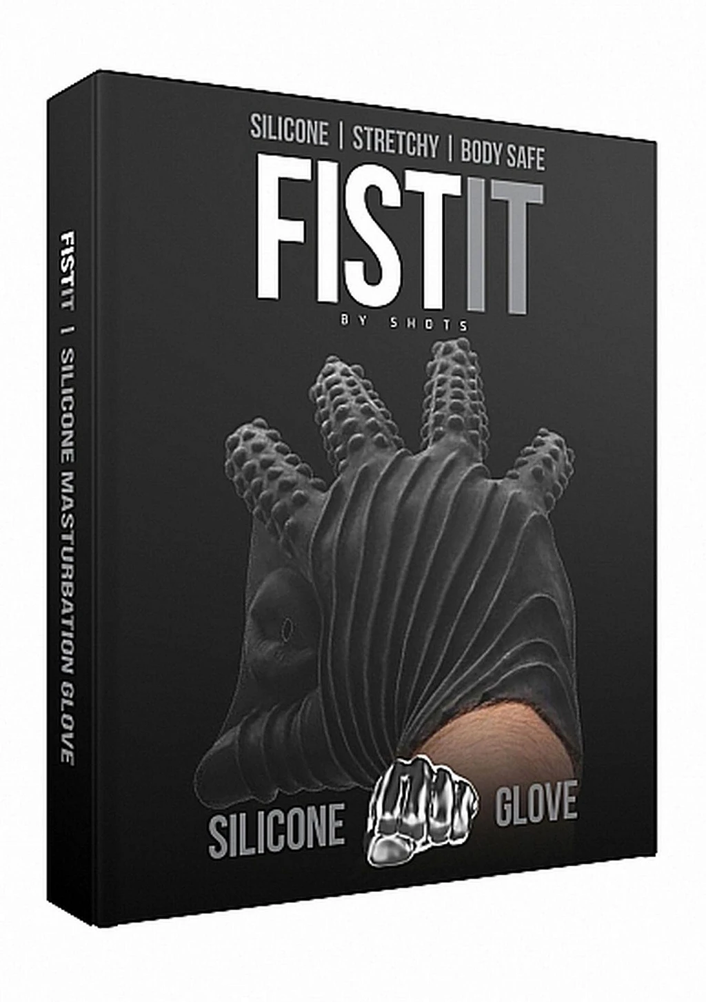 Rękawica masturbacyjna FST003BLK – silikon, wypustki i „usta” — zdjęcie 2