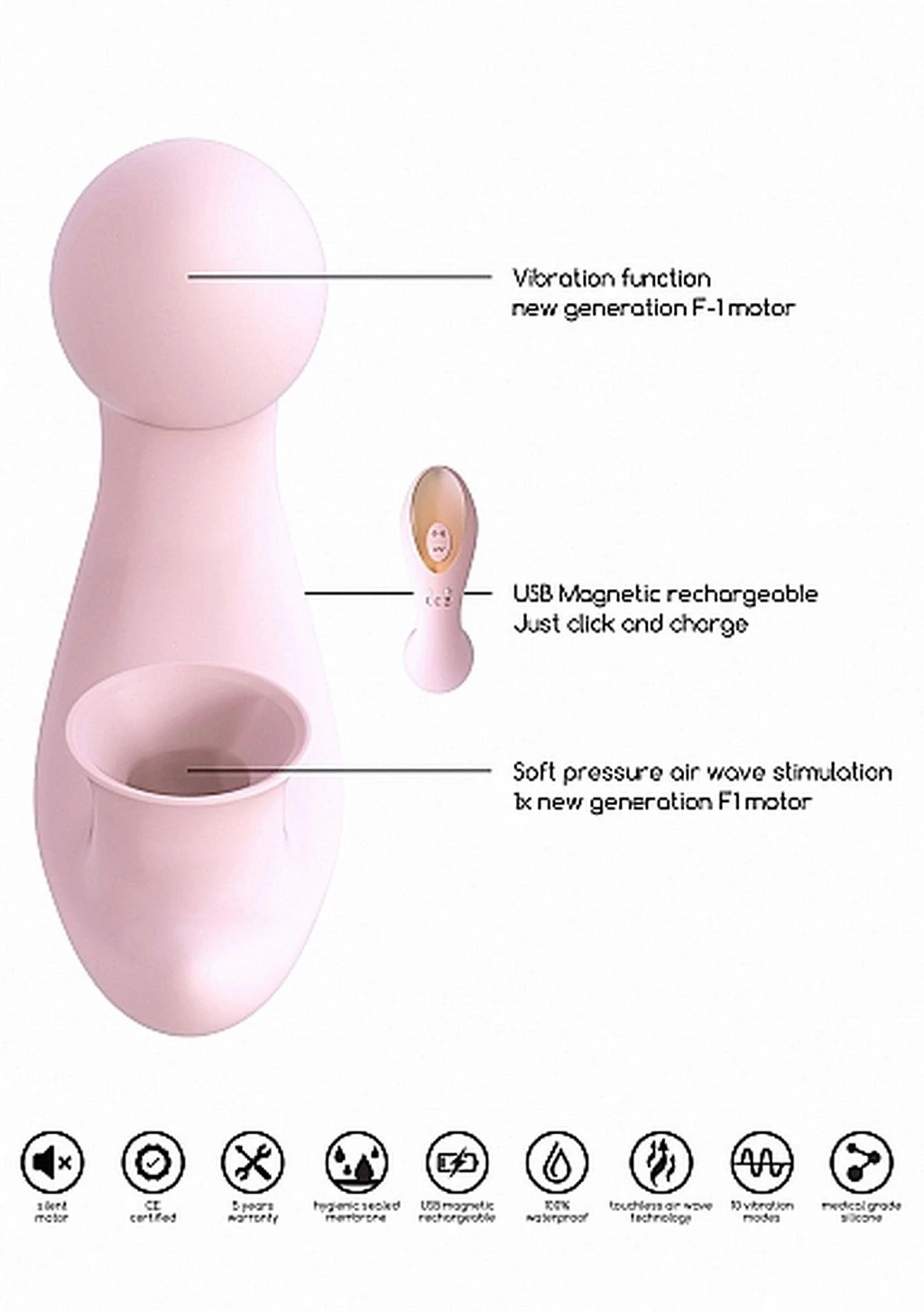 Wibrator Desirable – elastyczny, 10 trybów, silikon — zdjęcie 15
