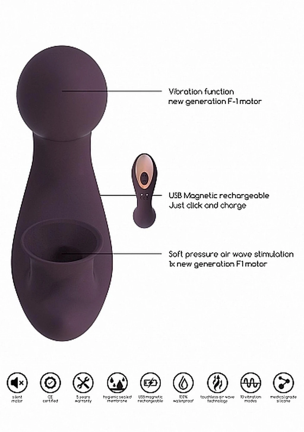 Wibrator króliczek Desirable – 10 trybów, silikon, USB — zdjęcie 15