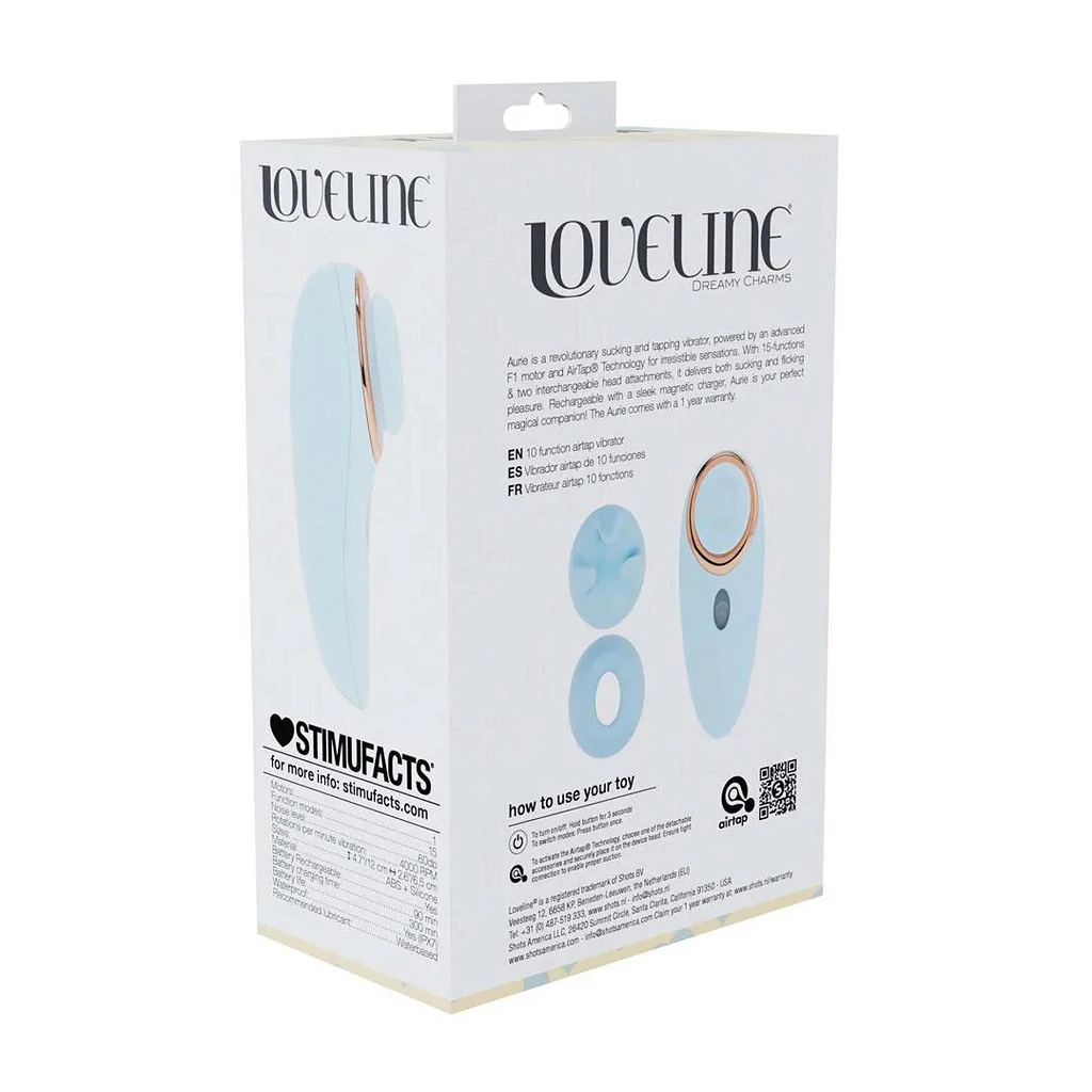 Stymulator łechtaczkowy Aurie – AirTap, 2 końcówki, niebieski — zdjęcie 8