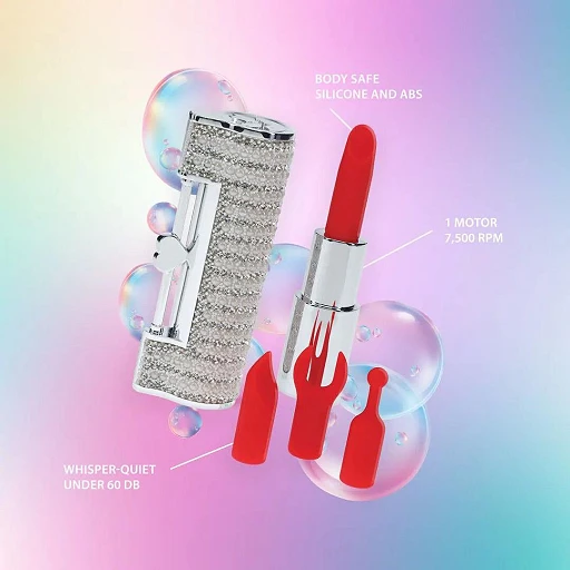 Wibrator szminka Angel – 5 trybów, etui i końcówki — zdjęcie 7