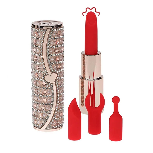 Mini wibrator Tiffany – szminka z 4 końcówkami