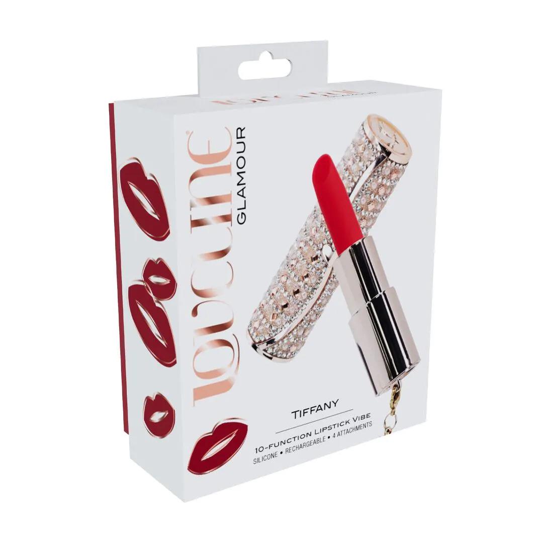 Mini wibrator Tiffany – szminka z 4 końcówkami, różowy — zdjęcie 2