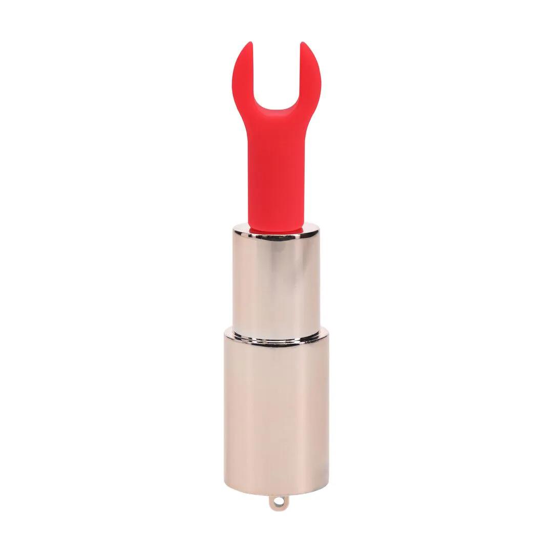 Mini wibrator Tiffany – szminka z 4 końcówkami, różowy — zdjęcie 4