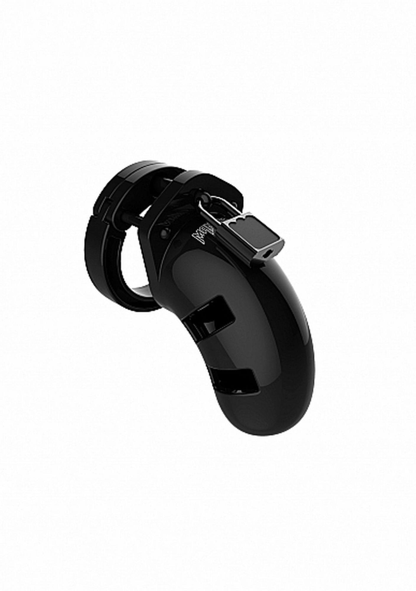 Klatka na penisa Model 01 – poliwęglan, czarna, 3,5 cm — zdjęcie 1