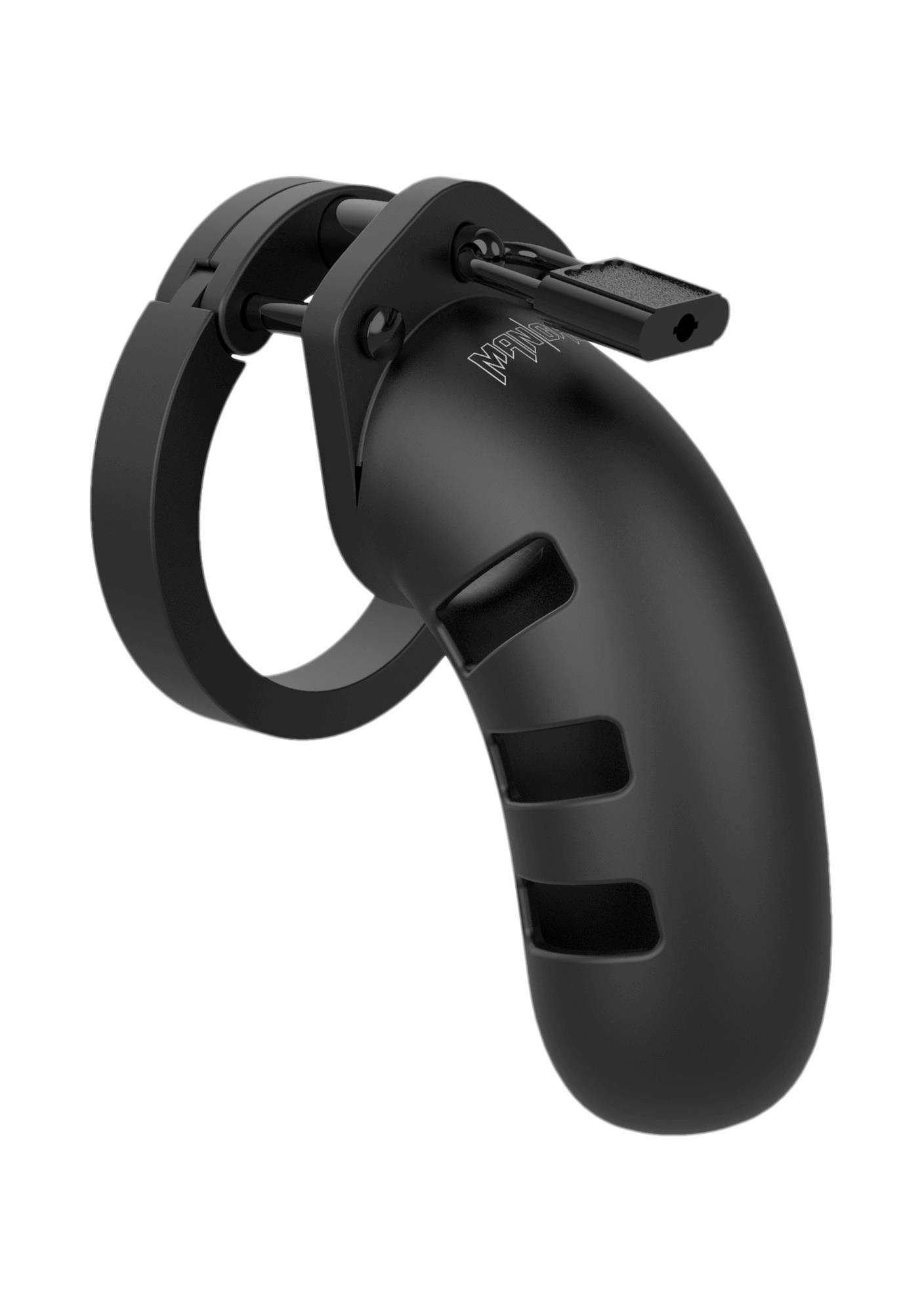 Klatka na penisa Model 21 – silikon, 12,8 cm, czarna — zdjęcie 1