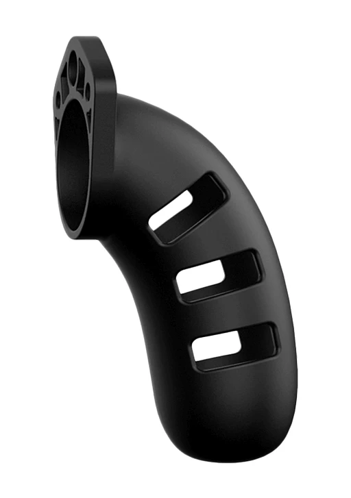 Klatka na penisa Model 21 – silikon, 12,8 cm, czarna — zdjęcie 2