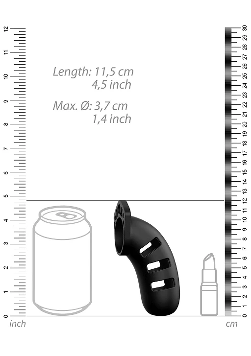 Klatka na penisa Model 21 – silikon, 12,8 cm, czarna — zdjęcie 4