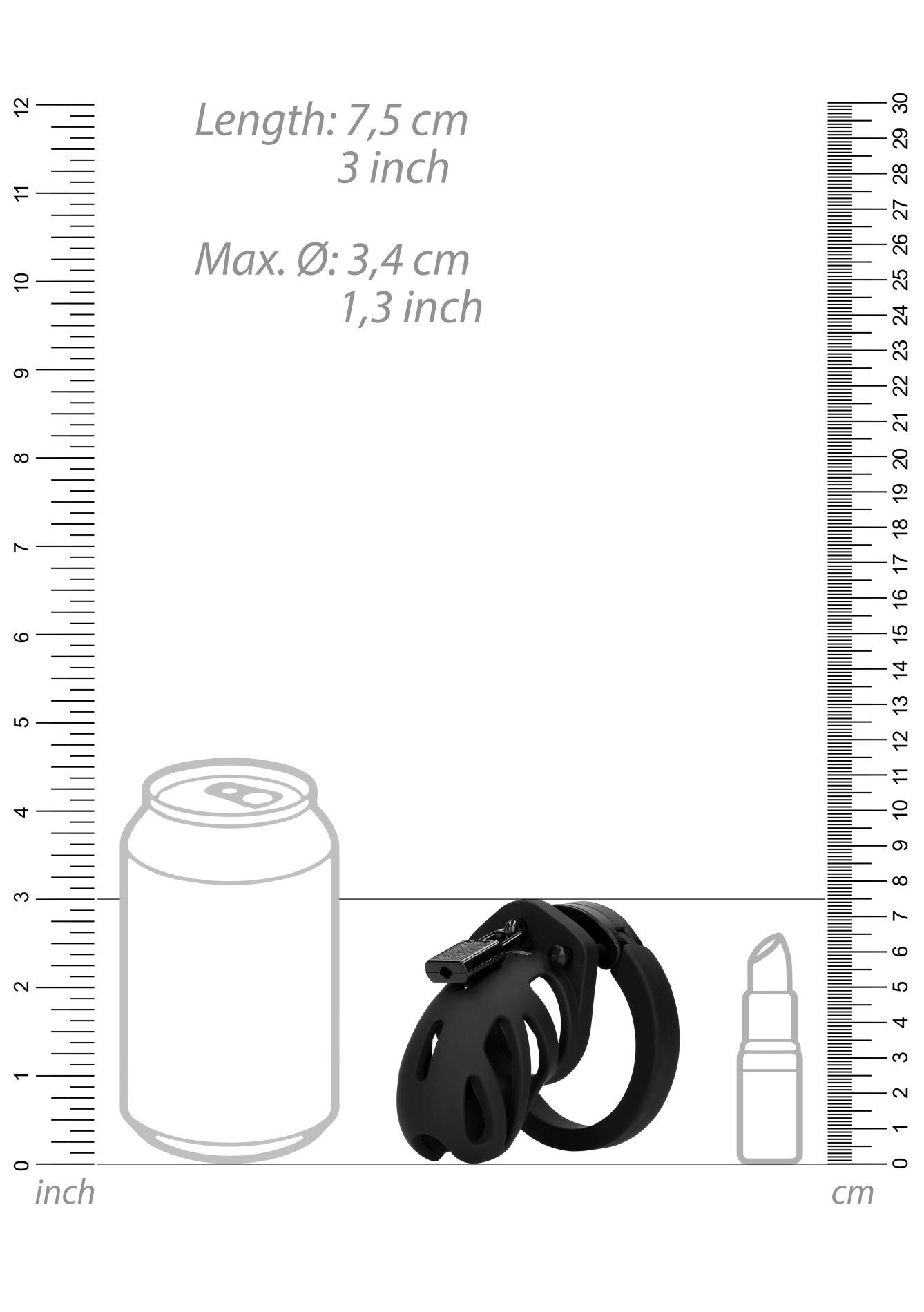 Klatka na penisa Model 23 – 6,5 cm, czarna — zdjęcie 3