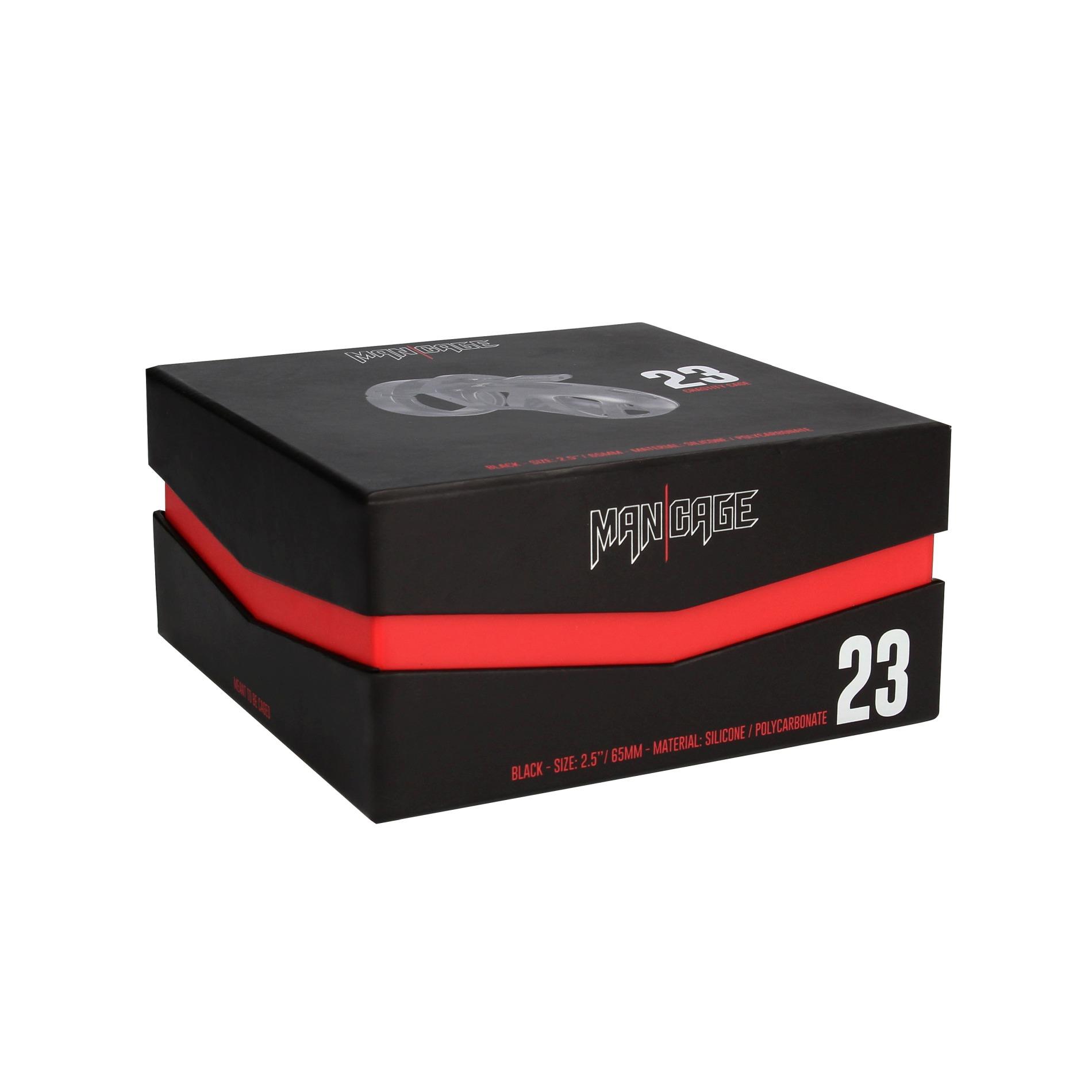 Klatka na penisa Model 23 – 6,5 cm, czarna — zdjęcie 4