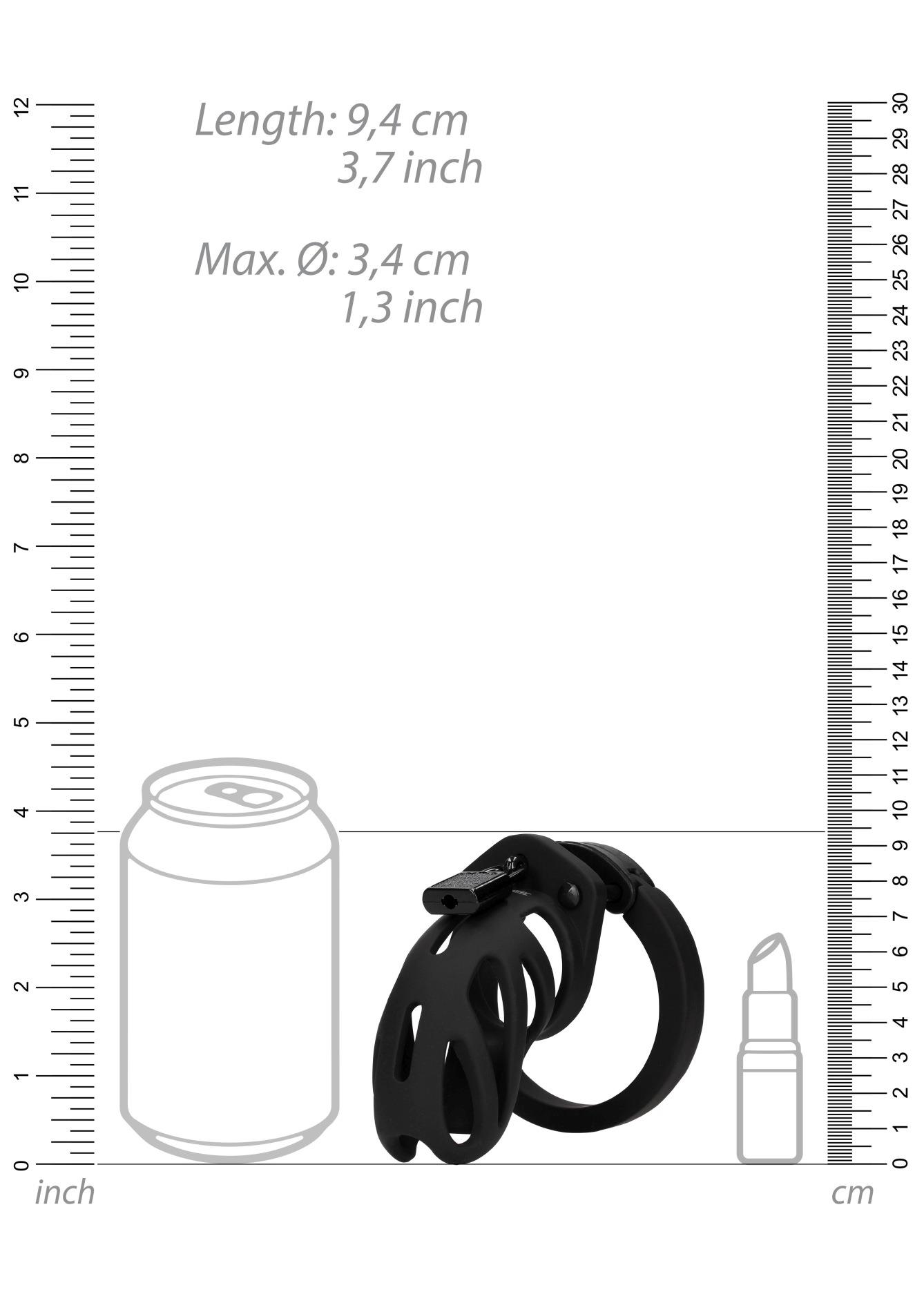 Klatka na penisa Model 24 – 9 cm, czarna — zdjęcie 5