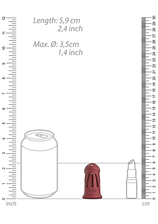 Klatka cnoty Model 28 – miękki silikon, czerwony — zdjęcie 6