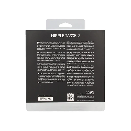 Nasutniki Ouch! Nipple Tassels – czarne serca z frędzlami — zdjęcie 5