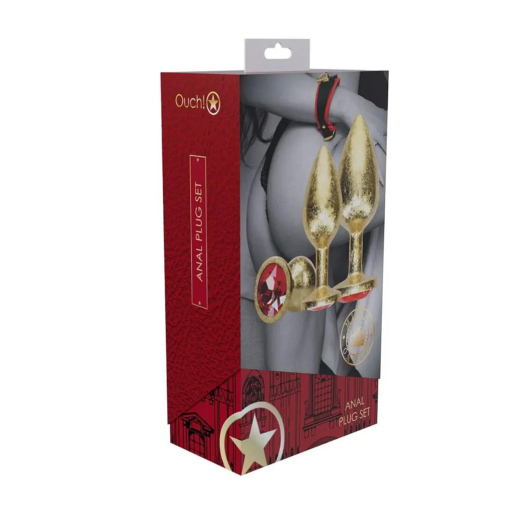 Metalowe korki analne Milan Collection – złote, 3 szt. — zdjęcie 2