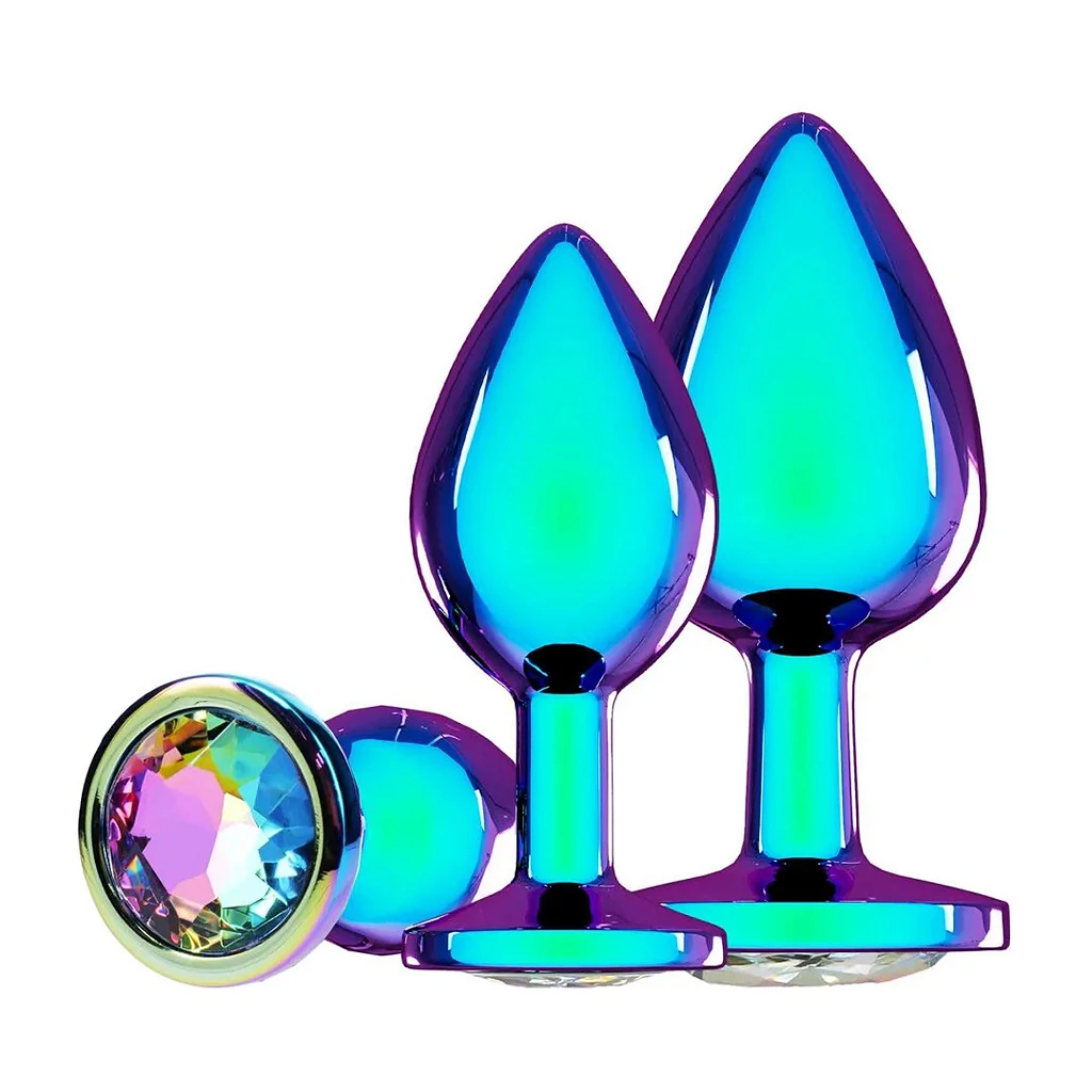 Zestaw metalowych korków analnych Iridescent – 3 rozmiary