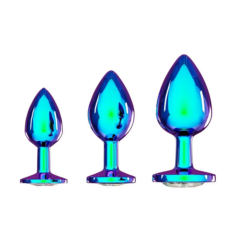 Zestaw metalowych korków analnych Iridescent – 3 rozmiary — zdjęcie 2