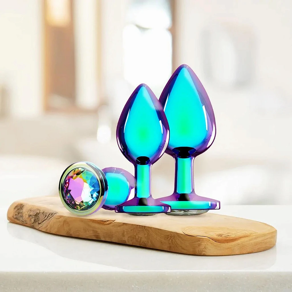 Zestaw metalowych korków analnych Iridescent – 3 rozmiary — zdjęcie 5