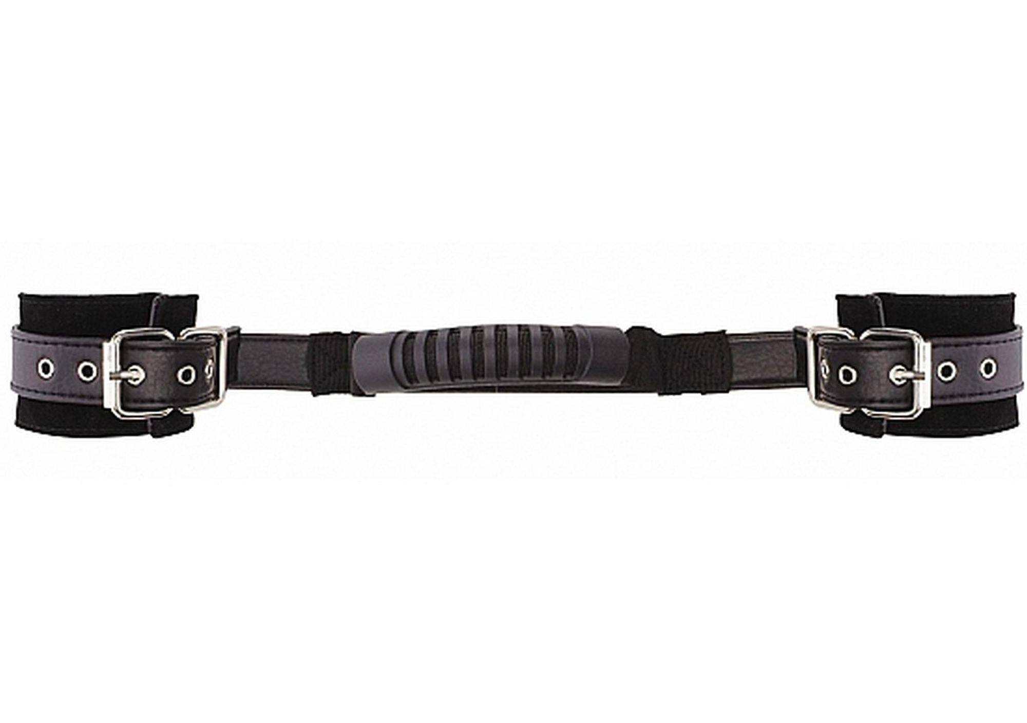 Kajdanki Adjustable - skórzane z uchwytem — zdjęcie 1