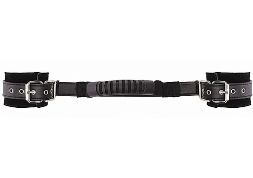 Kajdanki Adjustable - skórzane z uchwytem