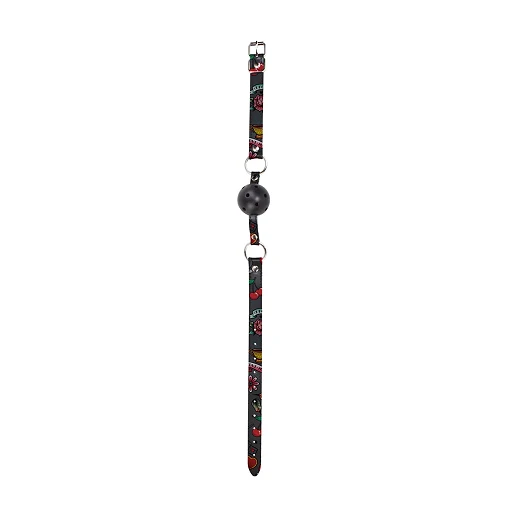 Knebel z ażurową kulką – skórzane paski, 4,3 cm — zdjęcie 5