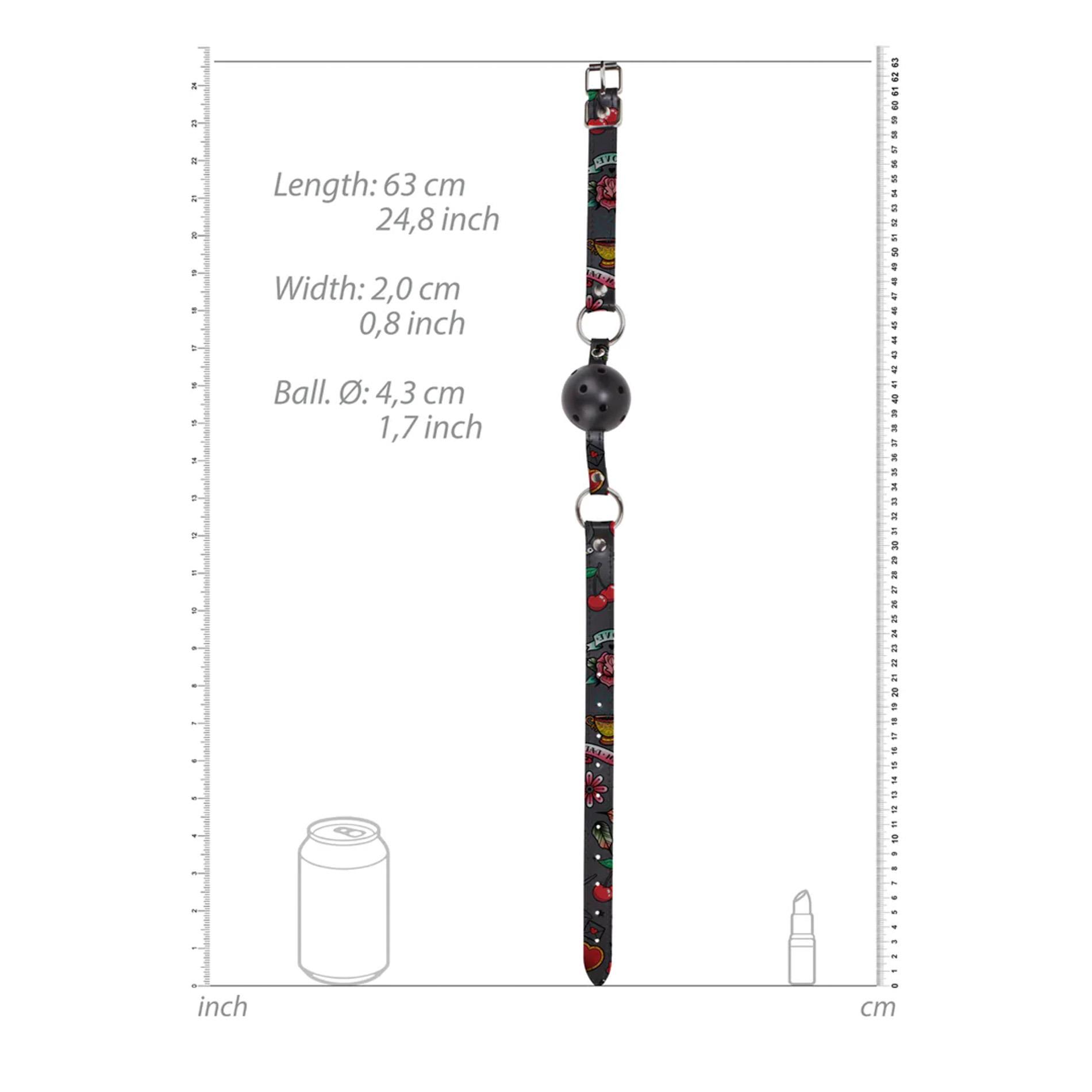 Knebel z ażurową kulką – skórzane paski, 4,3 cm — zdjęcie 7