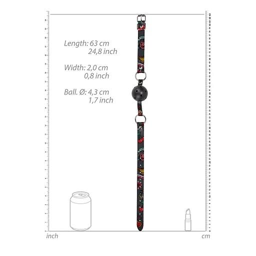 Knebel z ażurową kulką – skórzane paski, 4,3 cm — zdjęcie 7