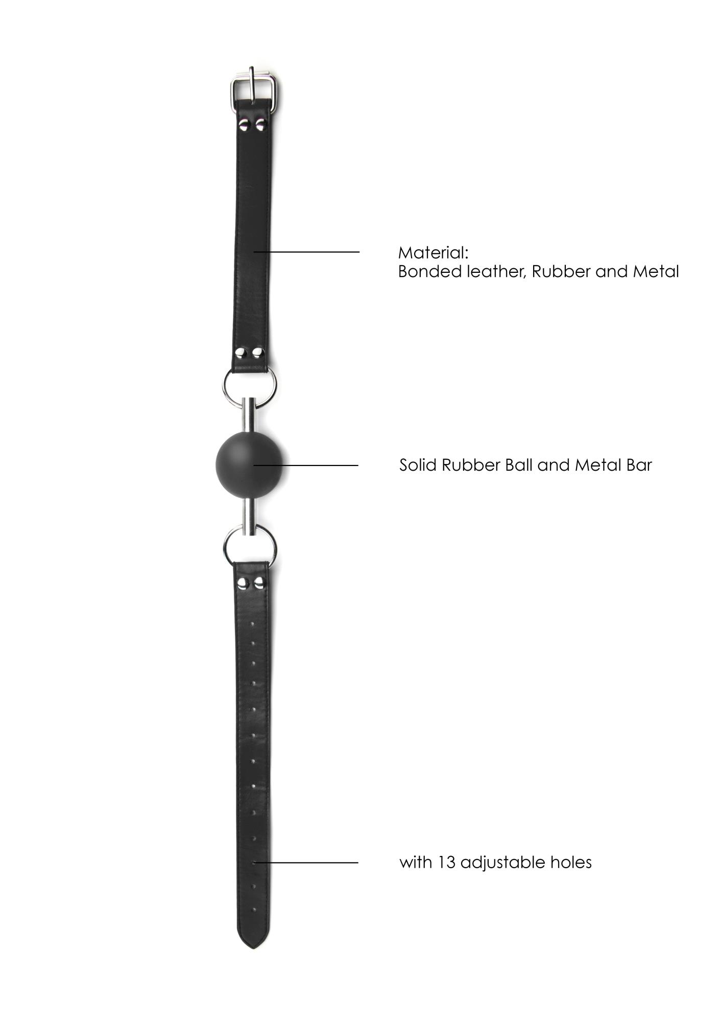 Knebel z kulką – skórzane paski, średnica 2,3 cm — zdjęcie 4