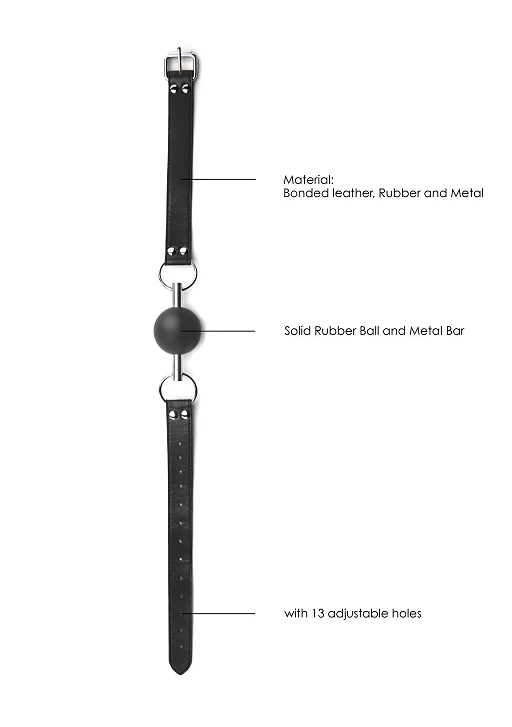 Knebel z kulką – skórzane paski, średnica 2,3 cm — zdjęcie 4