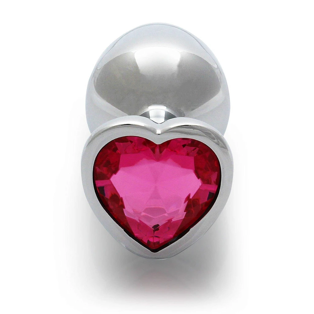 Korek analny Heart Gem M - z kryształem — zdjęcie 2