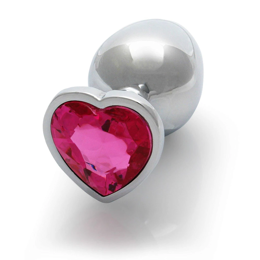Korek analny Heart Gem M - z kryształem — zdjęcie 3