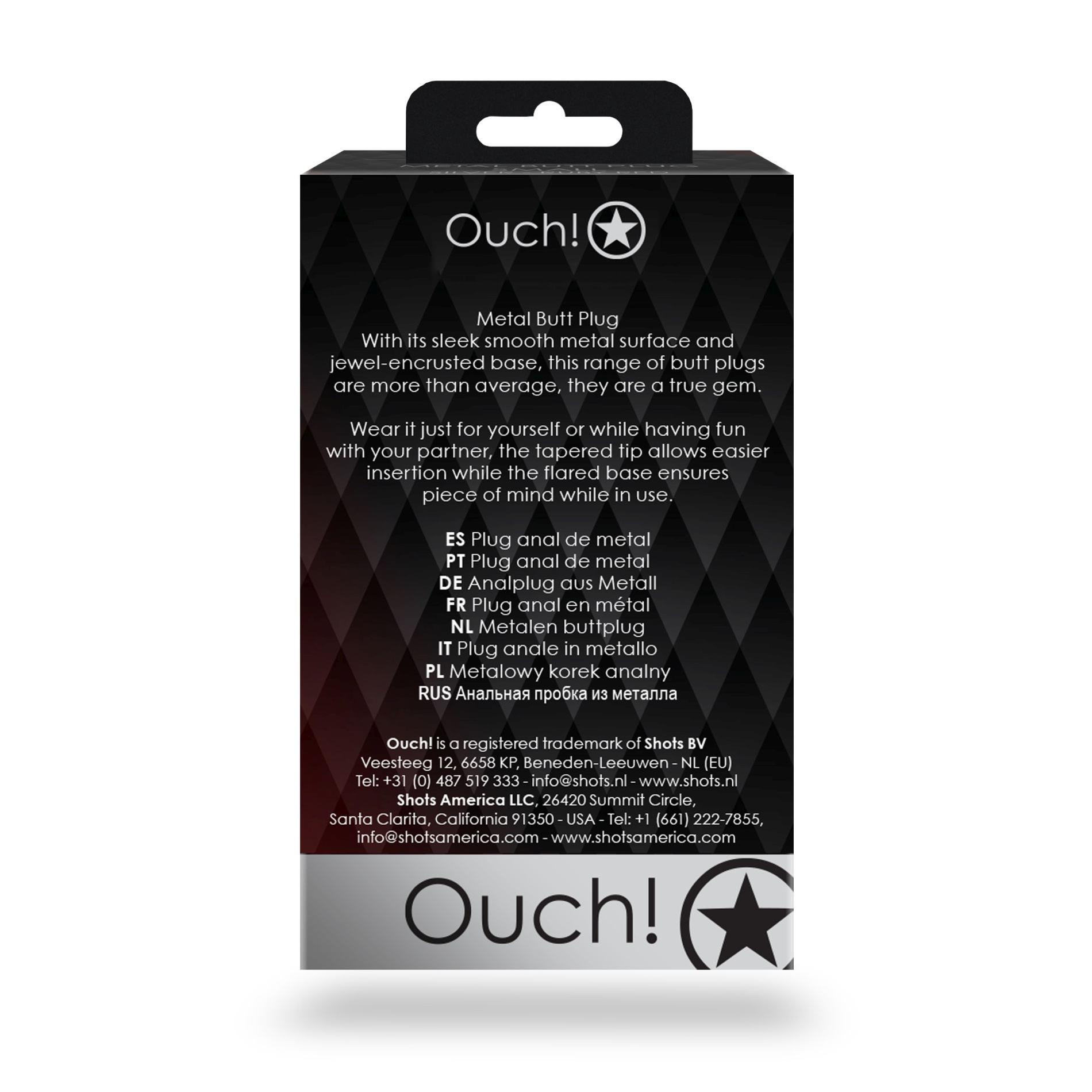 Korek analny Ouch! Round Gem Medium – metal, kryształ — zdjęcie 5