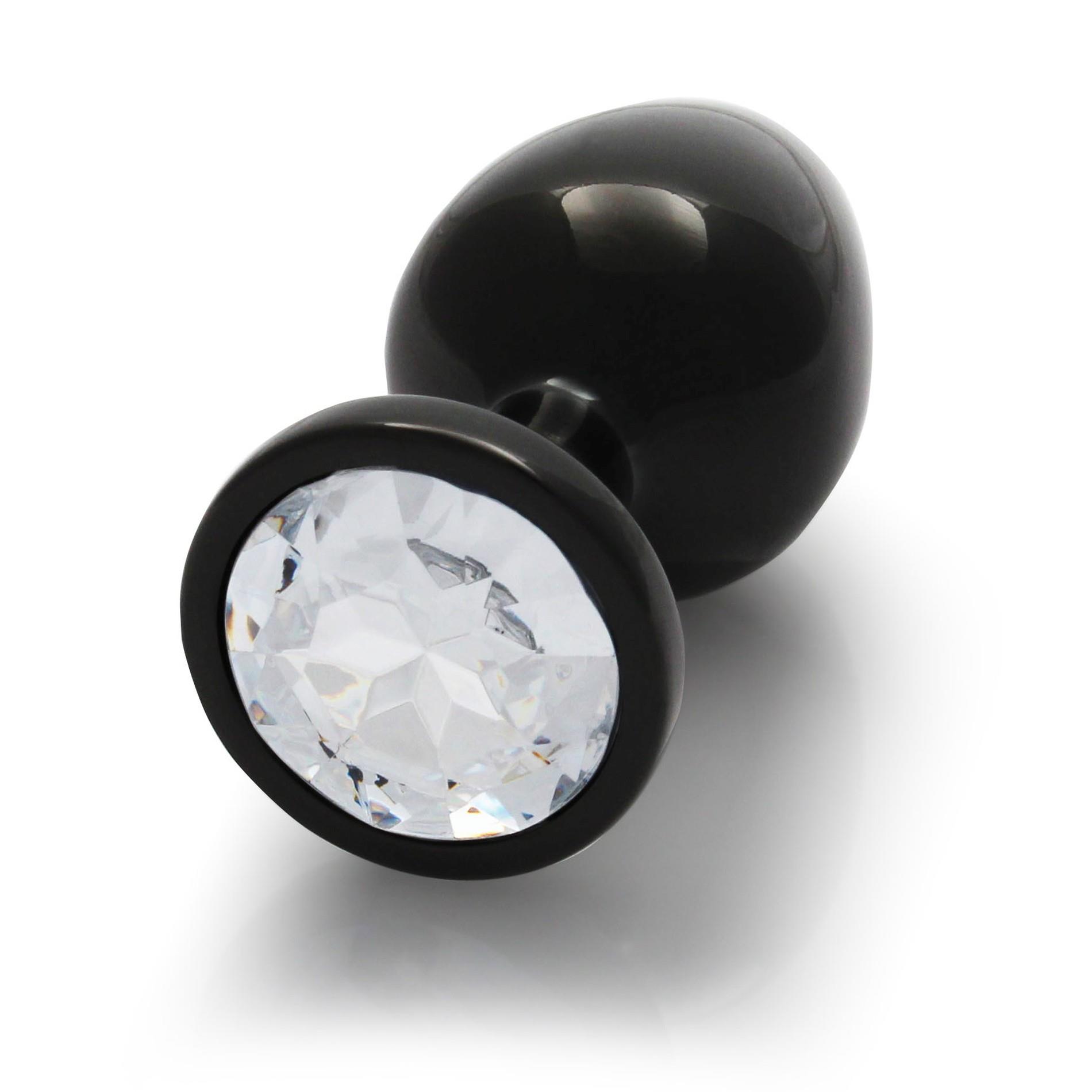 Korek analny Ouch! Round Gem Medium – metal, kryształ — zdjęcie 7