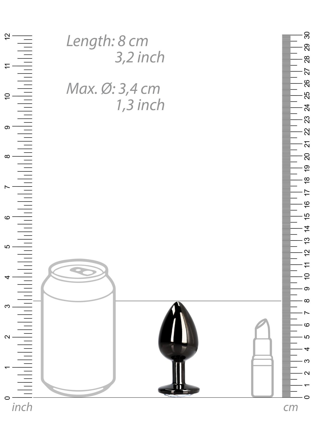 Korek analny Ouch! Round Gem Medium – metal, kryształ — zdjęcie 9